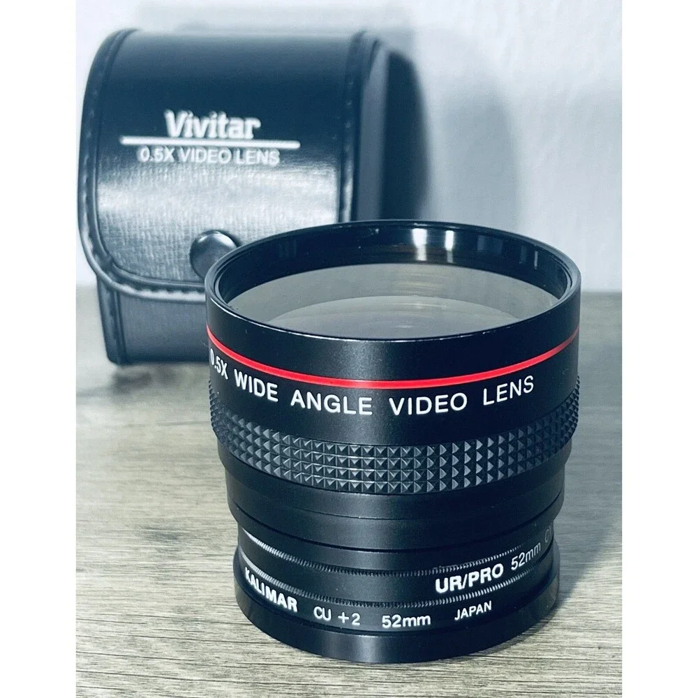 Vivitar 0.5X Video Underwater Lens Wide Angle UR/Pro 52mm CY Kalimar CU+2 & CASE